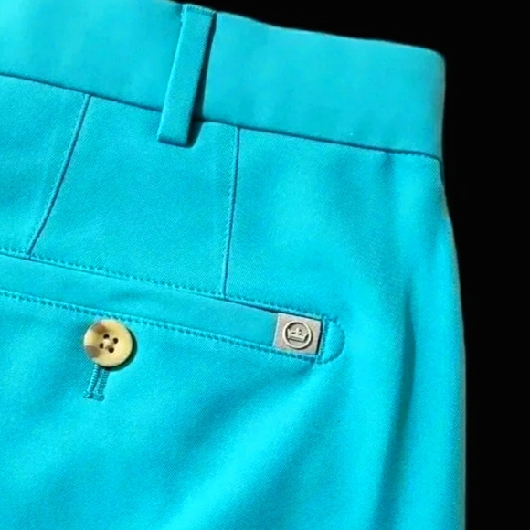 Peter Millar Crown Sport Mens 35 High Drape Blue Performance Stretch Shorts - Picture 4 of 8